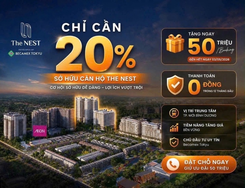 The Nest - Căn Hộ Mới liền kề Aeon Mall